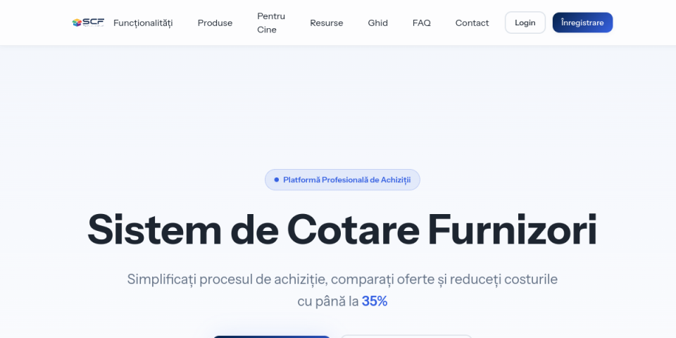 Previzualizare Sistem cotare furnizori